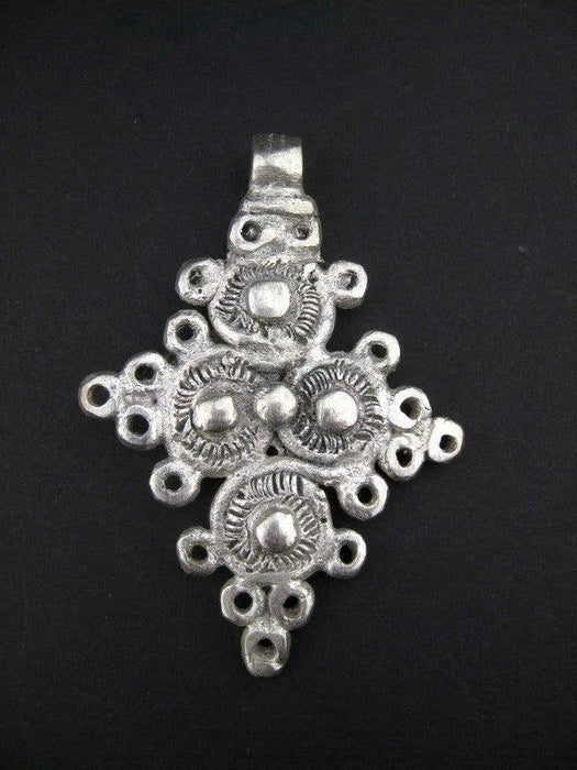Ethiopian Cast Metal Cross Pendant - The Bead Chest