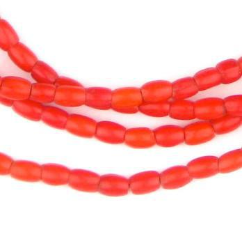 Red Gajakuro Glass Mali Beads (6x4mm) - The Bead Chest