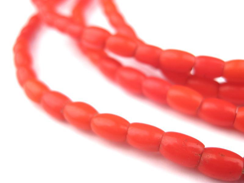 Red Gajakuro Glass Mali Beads (6x4mm) - The Bead Chest
