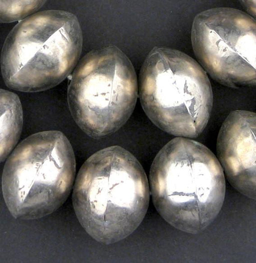 Mali Silver Saucer Bicone Beads (20x26mm) - The Bead Chest