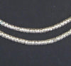 Short White Metal Ethiopian Tube Beads (3x4mm)