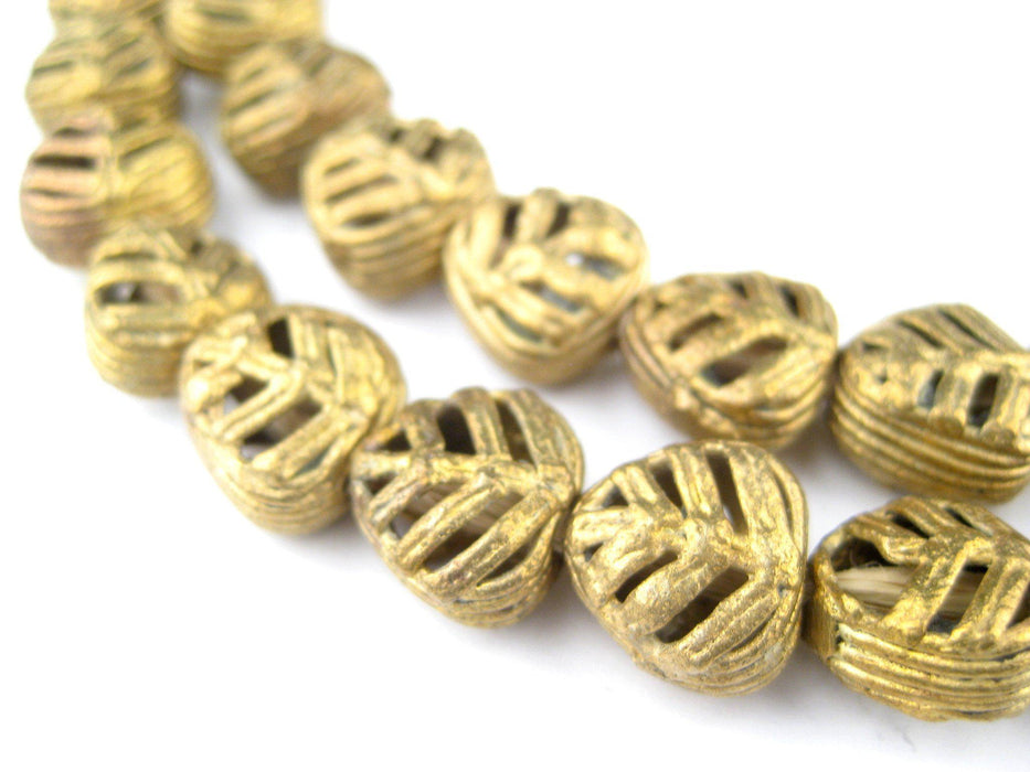 Mini Triangle Leaf Brass Filigree Beads (8x12mm) - The Bead Chest