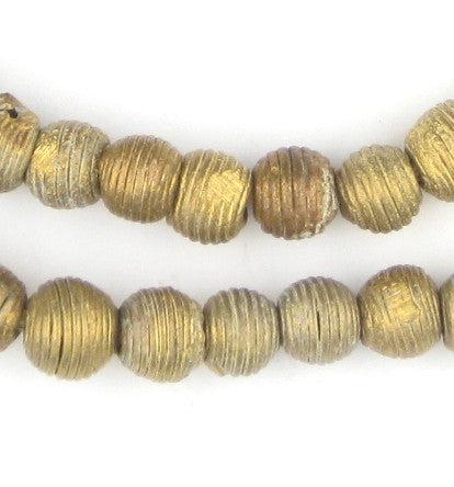 Wound Round Mini Ghana Brass Beads (9mm) - The Bead Chest