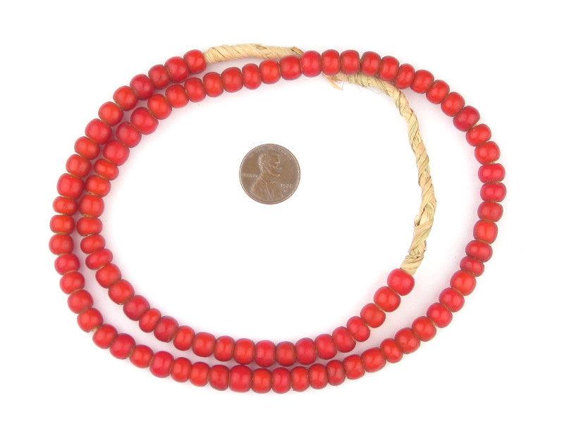 Red White Heart Beads (7mm) - The Bead Chest