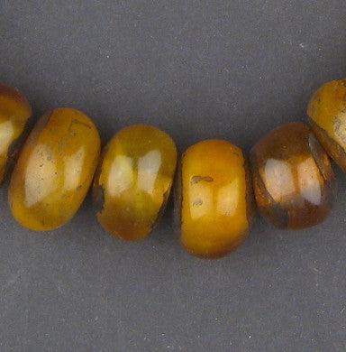 Moroccan Translucent Honey Amber Resin Beads (Petite) - The Bead Chest