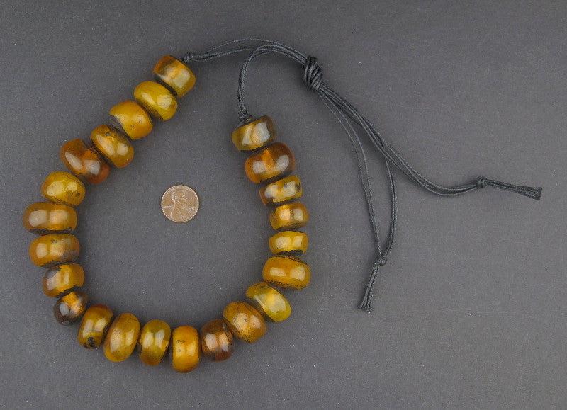 Moroccan Translucent Honey Amber Resin Beads (Petite) - The Bead Chest
