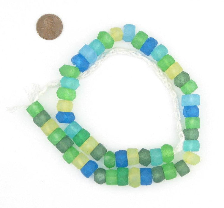 Seaside Medley Faceted Recycled Java Sea Glass Beads - The Bead Chest