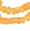 Tangerine Orange Faceted Recycled Java Sea Glass Beads
