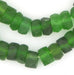 Green Faceted Recycled Java Sea Glass Beads - The Bead Chest
