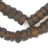 Dark Brown Faceted Recycled Java Sea Glass Beads