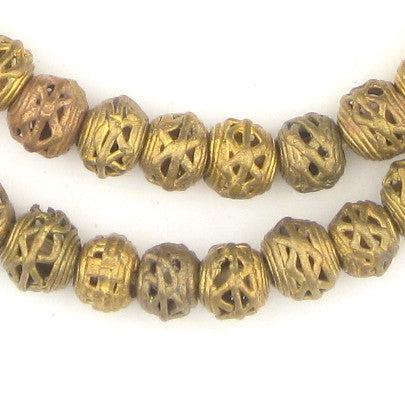Criss Cross Brass Filigree Mini-Globe Beads (9mm) - The Bead Chest