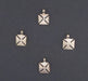 Ethiopian Silver Square Cross Ornaments (Set of 4) - The Bead Chest