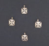 Ethiopian Silver Square Cross Ornaments (Set of 4)