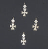Silver  Ethiopian Hinged-Cross Ornaments (Set of 4)