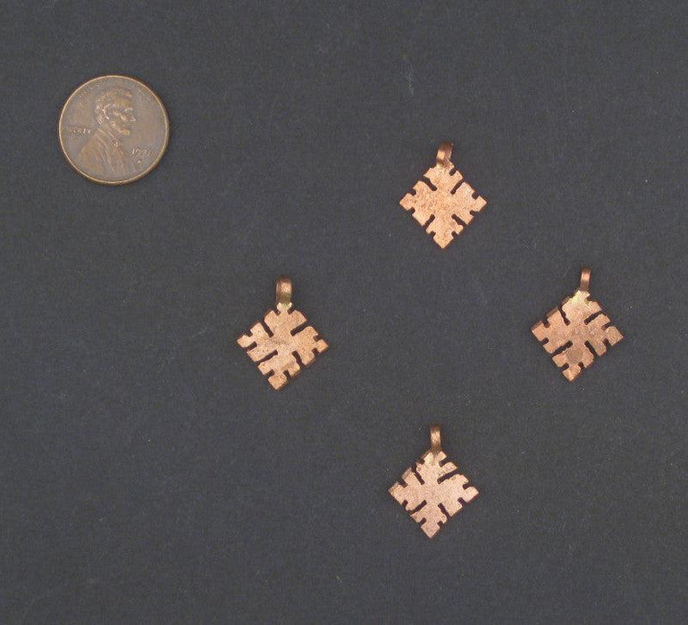 Ethiopian Copper Snowflake Ornament (Set of 4) - The Bead Chest