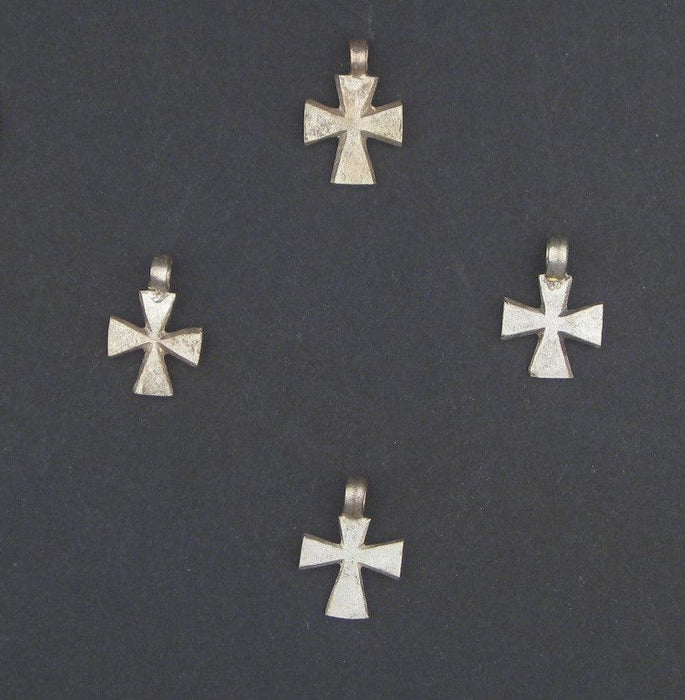 Ethiopian Silver Mini-Cross Ornaments (Set of 4) - The Bead Chest