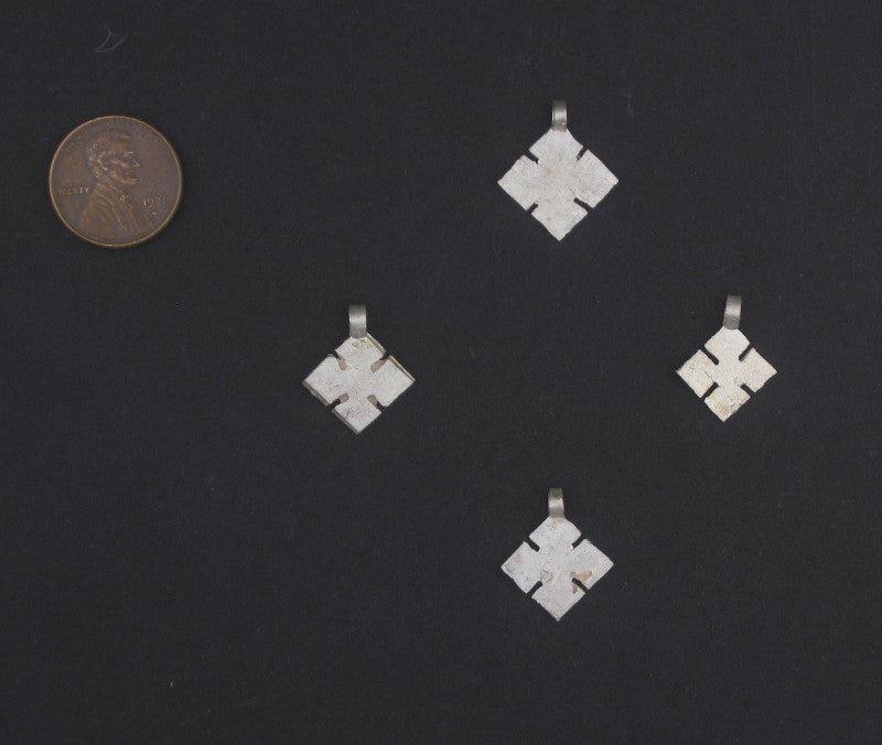 Silver Ethiopian Cross Ornaments (Set of 4) - The Bead Chest