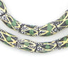 Green Spot Geometric Krobo Beads