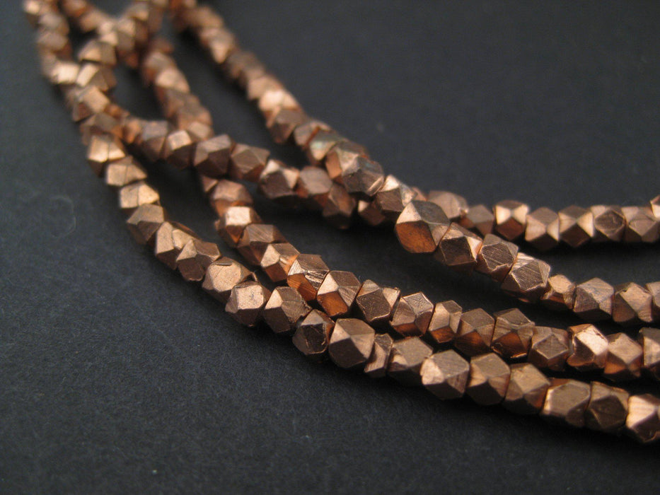 Tiny Diamond Cut Faceted Copper Beads 2mm The Bead Chest