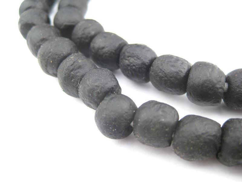 Black Recycled Glass Beads (9mm) - The Bead Chest