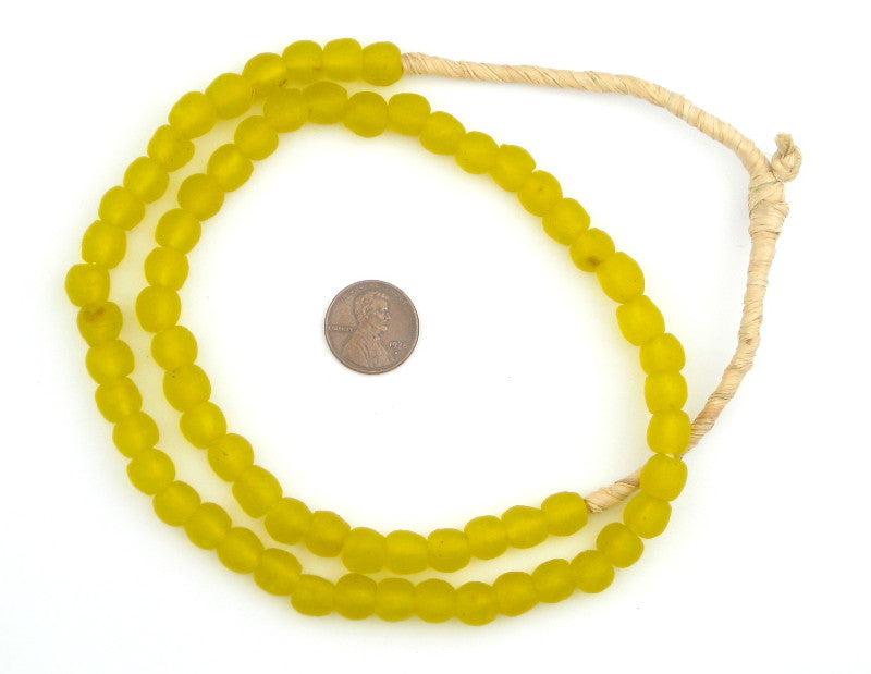 Yellow Recycled Glass Beads (9mm) - The Bead Chest