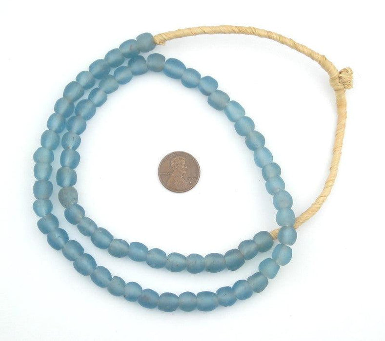 Light Blue Recycled Glass Beads (9mm) - The Bead Chest