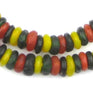 Rasta Medley Rondelle Recycled Glass Beads
