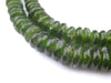 Olive Green Rondelle Recycled Glass Beads - The Bead Chest