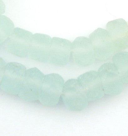 Aqua Clear Faceted Recycled Java Glass Beads - The Bead Chest