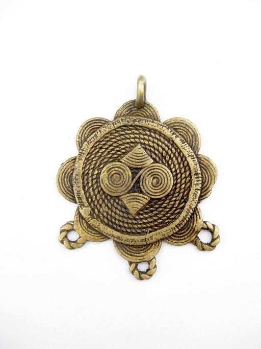 Sun Design Baule Brass Pendant - The Bead Chest