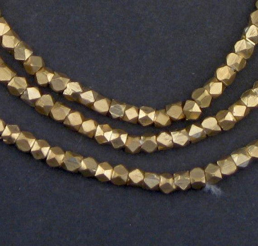 Diamond Cut Faceted Brass Beads (3mm) - The Bead Chest