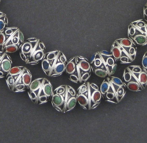 Tri-Color Enamel Berber Beads (10mm) — The Bead Chest