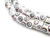 Blue / Brown Evil Eye Krobo Powder Glass Beads - The Bead Chest