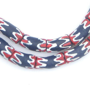Chevron Krobo Fancy Powderglass Beads