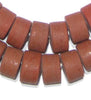 Rust Red Recycled Glass Beads (Tabular)