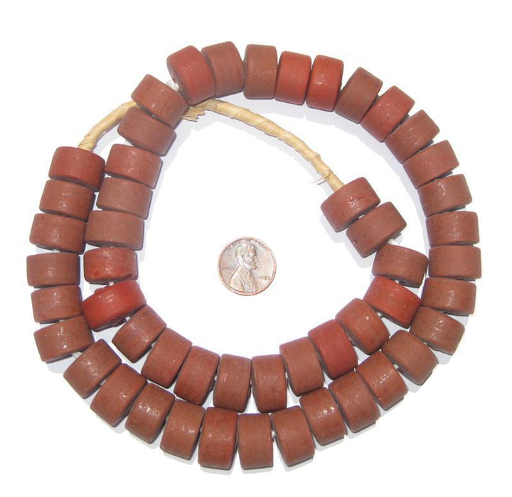 Rust Red Recycled Glass Beads (Tabular) - The Bead Chest