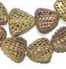Brass Filigree Triangle Beads, Swirl Design
