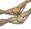 Striated Sun Brass Filigree Elbow Beads (42x15mm)