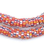 Red Chevron Style Aja Krobo Powder Glass Beads (15mm)