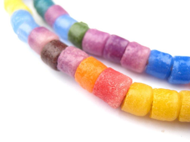 Carnival Medley Sandcast Cylinder Beads - The Bead Chest