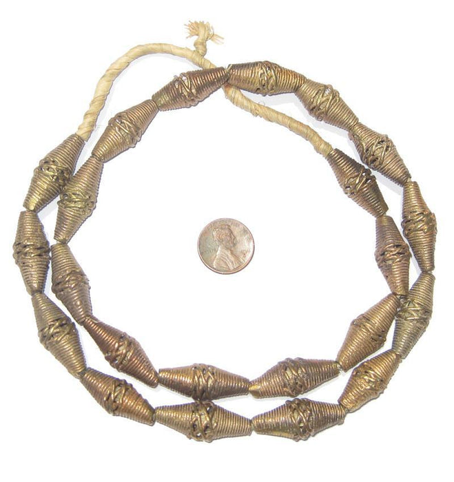 Brass Filigree Beads, Bicone Design (Small) - The Bead Chest