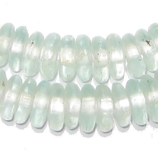 Clear Rondelle Recycled Glass Beads - The Bead Chest