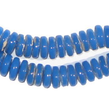 Sky Blue Glass Disk Beads - The Bead Chest