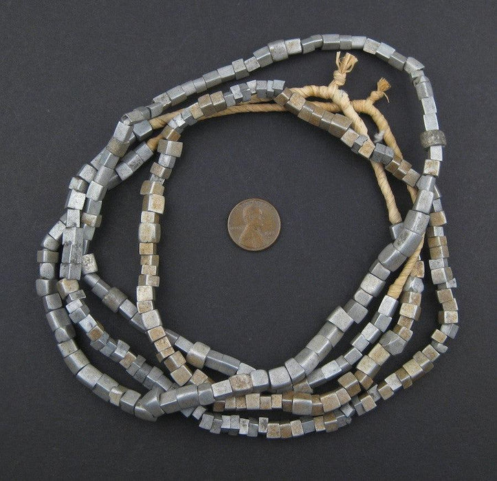 Old Mursi Ethiopian Aluminum Cube Beads - The Bead Chest