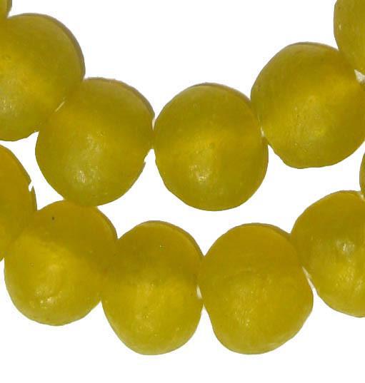 Yellow Recycled Glass Beads (18mm) - The Bead Chest