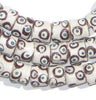 Turquoise / Brown Evil Eye Krobo Powder Glass Beads