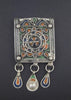 Fancy Enameled Rectangular Berber Pendant w/ Dangles