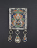 Fancy Enameled Rectangular Berber Pendant w/ Dangles