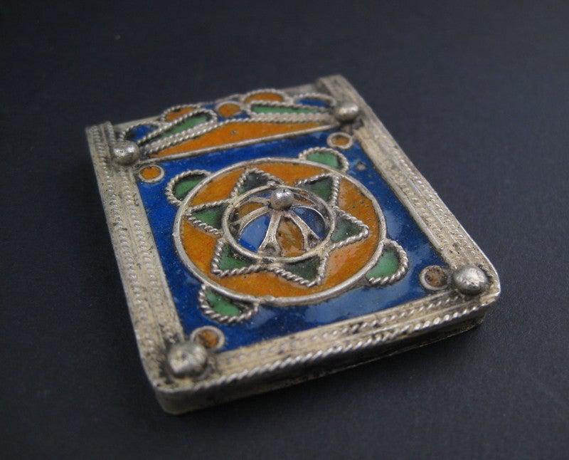 Fancy Enameled Jewish Berber Pendant - The Bead Chest