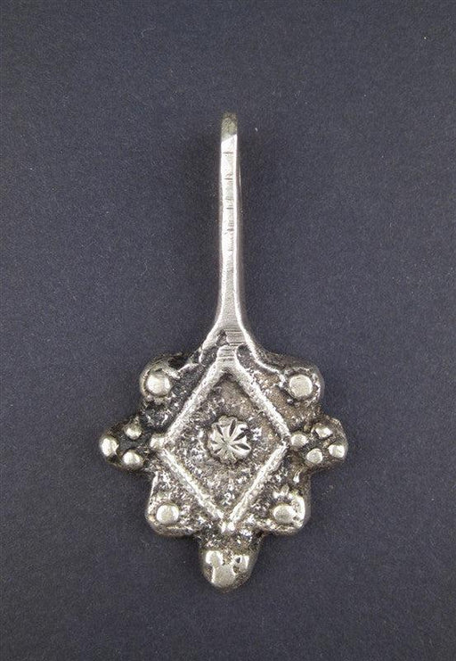 Artisanal Moroccan Cast Silver Pendant